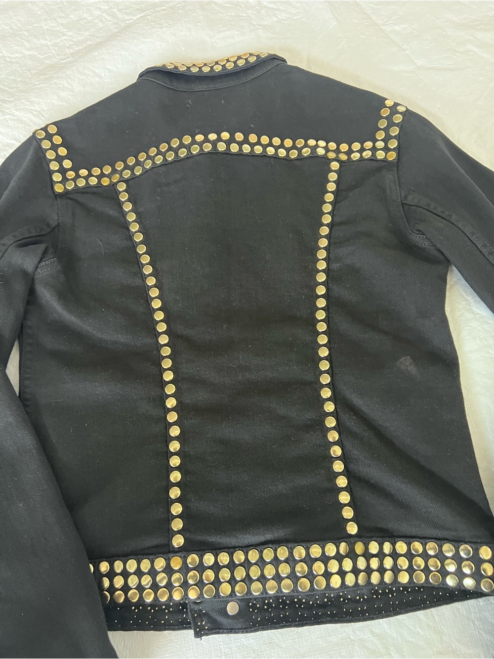 L'Agence Celine Studded Black Cropped Button Front Western Jacket Made USA Sz XS - Picture 12 of 14